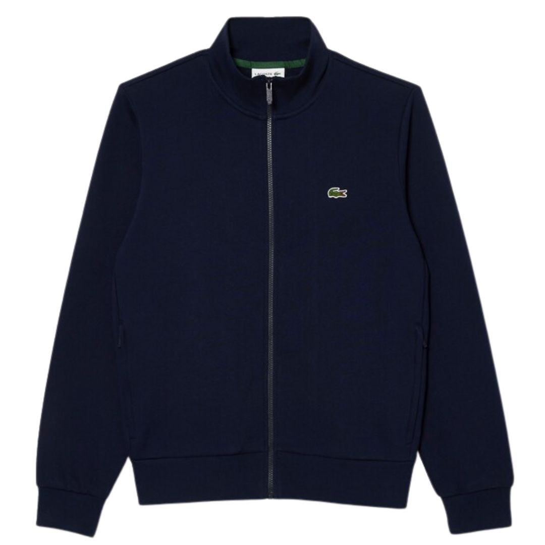 Lacoste Zip-Up High Neck Fleece Sweatshirt Navy