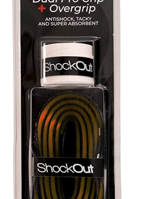 ShockOut Dual Pro Grip Svart + Overgrip Vit