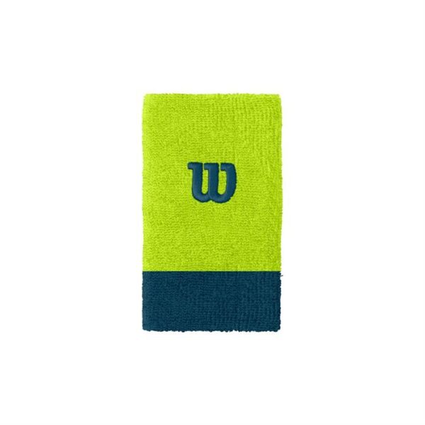 Wilson Svettband Extra Wide 2-pack Lime/Blå